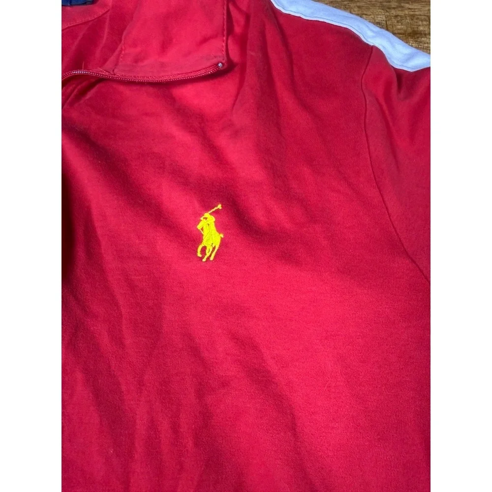 Polo Ralph Lauren Pima Soft Touch Quarter Zip Pullover Red Mens‎ Medium Pony
